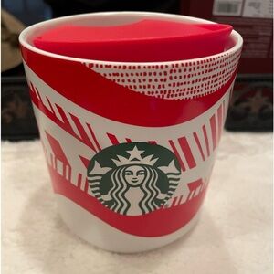 Starbucks 2021 ceramic Christmas mug 8oz with lid